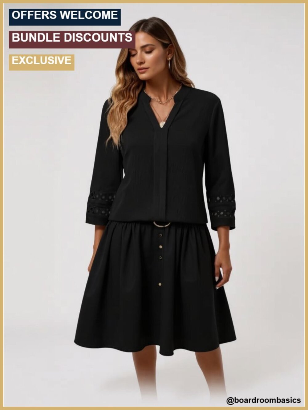 3/4 Sleeve Blouse V Neck Dressy Casual Tunic Tops Pleated Shirts for Women
